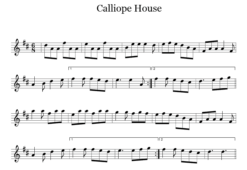 Calliope House North Atlantic Tune List