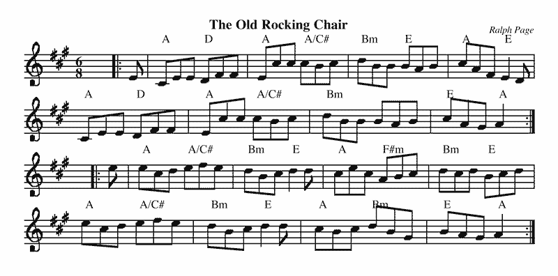 Old Rocking Chair, the – North Atlantic Tune List